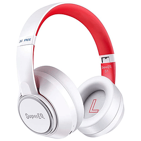 Super EQ S1 Branco e Vermelho - Fones de ouvido Bluetooth