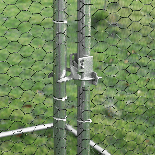 Gallinero de exterior Jaula para aves de metal galvanizado con cerradura y tapa Oxford 280x193,5x195cm