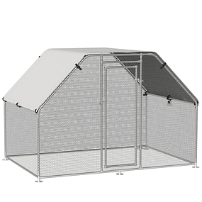Outdoor chicken coop Galvanized metal poultry cage with lock and Oxford cover 280x193.5x195cm