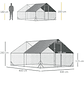 Large Outdoor Chicken Coop 3x4x2m Galvanized Steel Cage for 8-12 Hens with PE Roof and Silver Rabbit Lock - thumbnail 2