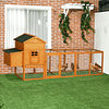 Wooden Chicken Coop for 3-6 Hens with Asphaltic Roof Door with Lock Removable Tray and Ramp 297.5x68x118cm Wood