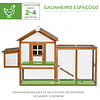 Gallinero de madera exterior para 2-4 gallinas con 2 perchas nido bandeja extraíble y rampa 181x79,5x117,5cm madera