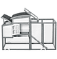 Outdoor Wooden Chicken Coop Cage for 1-2 Hens with Nest Box Wire Surrounded Asphalt Roof Removable Tray and Ramp 140x67x88,5cm Gray - thumbnail 8