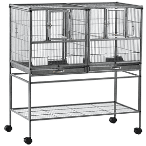 Small bird cage with 2 trays 4 feeders 4 perches 95x45.5x102 cm
