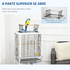 Bird Cage with Removable Support Cage with 4 Wheels Roof with Opening 2 Feeders 2 Perches and Tray for Canary Parakeets 47x35x106,5cm White