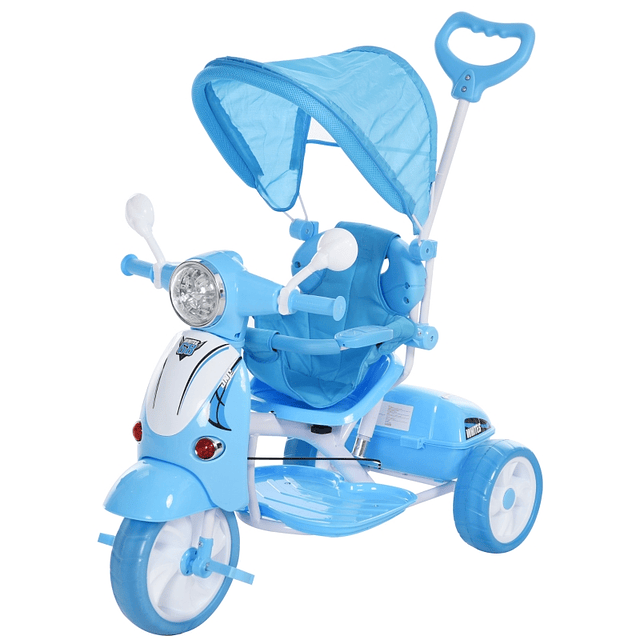 Triciclo para niños a partir de 18 meses plegable con luz y música 102x48x96 cm