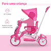 Triciclo para niños a partir de 18 meses plegable con luz y música 102x48x96 cm