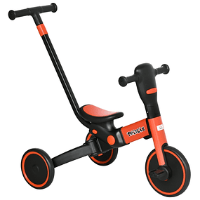 4 in 1 Children's Tricycle with Adjustable and Detachable Handlebar Aluminum Alloy Frame 101x45x76.2-98.8cm