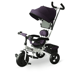 Triciclo para Crianças 2 em 1com capota ajustável acima de 18 Meses 92x51x110cm - Roxo