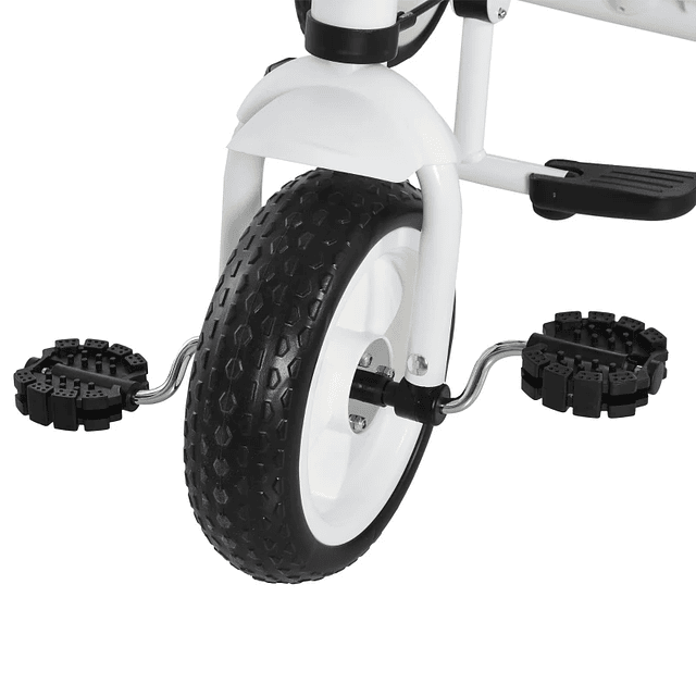 Triciclo Infantil con Capota Desmontable y Abatible 103x47x101cm Blanco y Negro