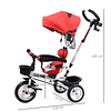 Triciclo para bebés de más de 18 meses 4 en 1 Spinner evolutivo Control parental Juguete de aprendizaje 118x53x105 cm Rojo