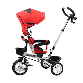 Baby Tricycle Over 18 Months 4 in 1 Evolving Spinner Parental Control Learning Toy 118x53x105 cm Red
