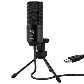 Fifine K669 Black USB Microphone for PC Recording and Streaming