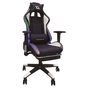 RGB V2 LED PowerGaming Chair with Footrest - White