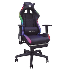 RGB V2 LED PowerGaming Chair with Footrest - Black