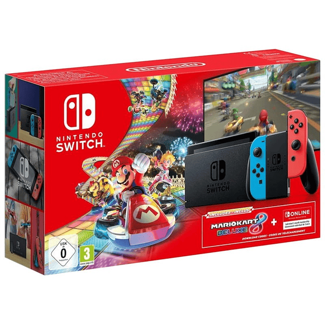 Nintendo Switch + Mario Kart 8 Deluxe + 3 meses de Switch Online - Consola Nintendo