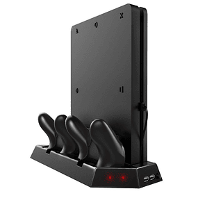 Suporte Pro Playstation Slim (PS4 Slim) 2 USB / Estação de Carregamento / Ventoinha