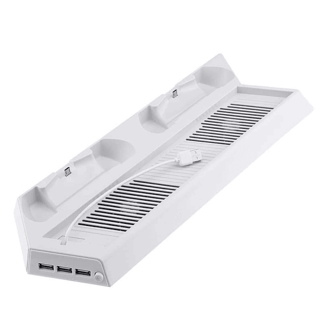 Soporte Playstation Pro (PS4) 3 USB / Estación de carga de control / Ventilador blanco