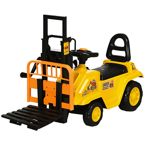Toy Lift Forklift Walker Car with Movable Fork and Seat with Storage 86x27.5x47.5cm Yellow