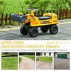 Tractor sin pedales para niños de 2 a 3 años con pala excavadora Espacio de almacenamiento oculto Volante y bocina 70x26x37cm Amarillo