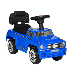 Carro Andador para Bebé de 18-36 Meses Carro sem Pedais com Faróis Música Buzina Compartimento de Armazenamento e Encosto Alto 68x30,5x41,5cm - Azul
