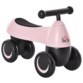 Quad bike walker for babies over 18 months with 4 wheels and handlebars 54x26x38cm - pink