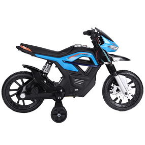 Moto Eléctrica Infantil para niños a partir de 3 años Batería 6V con Luces y Música 105x52,3x62,3cm - Azul