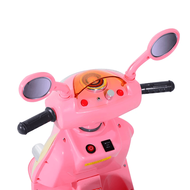 Patinete eléctrico infantil para niños mayores de 3 años con batería 6V equipaje 108x51x75cm Rosa