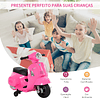 Patinete eléctrico para niños mayores de 18 meses con carnet, faros, bocina y 4 ruedas 66,5x38x52 cm Rosa