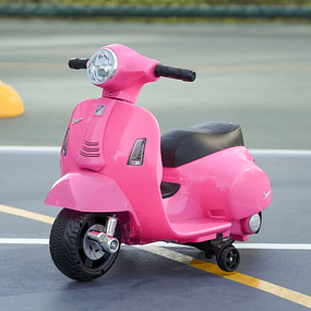 Electric scooter for children over 18 months with license, headlights, horn and 4 wheels 66.5x38x52 cm Pink