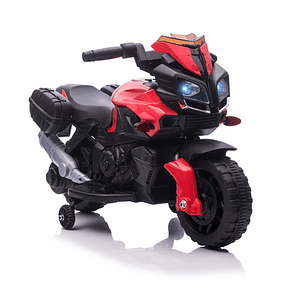 Electric Motorbike for Children from 18 Months 6V with Headlights Horn 2 Balance Wheels Max. 3km/h Toy Motorcycle 88.5x42.5x49cm - Red