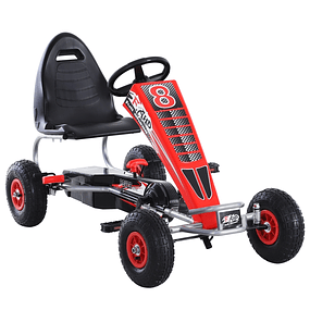 Carro de pedais com embreagem e freio ajustáveis para crianças acima de 3 anos carga 50 kg 121x65x76cm 
