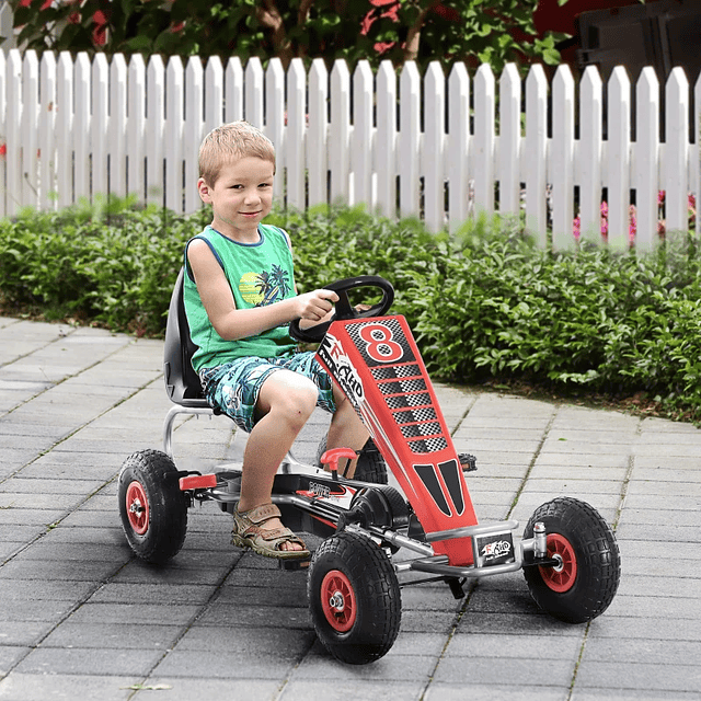 Coche de pedales con embrague y freno regulable para niños mayores de 3 años carga 50 kg 121x65x76cm