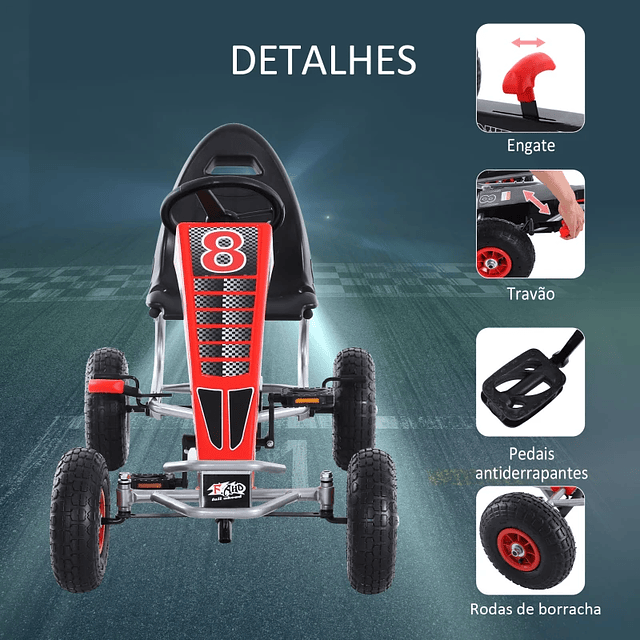 Pedal car with adjustable clutch and brake for children over 3 years load 50 kg 121x65x76cm