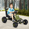 Coche de pedales deportivo con embrague ajustable y asiento de freno para niños mayores de 3 años Carga 35 kg 99x65x56cm Marco de acero negro y verde