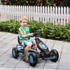 Kart de Pedales para Niños 5-12 Años con Asiento Regulable Neumáticos Hinchables Amortiguación y Freno de Mano 121x58x61cm