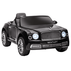 Coche Eléctrico Bentley Mulsanne 12V con 2 Motores Faro Bocina Música USB y Apertura Puerta 3-5km/h 120x71x48cm - Negro