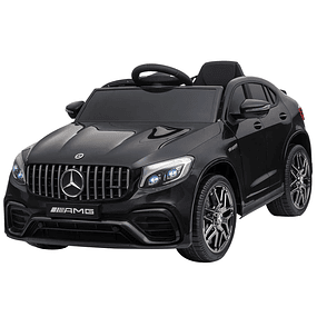 Carro Elétrico Mercedes AMG 12V para Crianças de 3-5 Anos com Controle Remoto Música Luzes Abertura da Porta 115x70x55cm - Preto