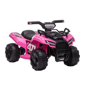 ATV eléctrico para niños de 18 a 36 meses Vehículo eléctrico de batería de 6V para niños con faros LED Velocidad 2 km / h 70x42x45cm - rosa