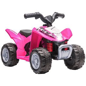 ATV Eléctrico HONDA para Niños 18-36 Meses ATV Eléctrico Infantil Batería 6V con Faros LED Bocina Velocidad 2.8km/h y Avance 65.5x38.5x43.5cm - rosa