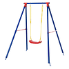 Metal swing for children over 6 years old with adjustable rope seat 4 external anchors max. 40 kg 155x160x180cm Multicolor