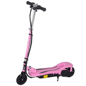 Foldable Electric Scooter Supports up to 50kg with Adjustable Height Electric Scooter with Start Switch and Brakes 75x36x82-93cm - pink