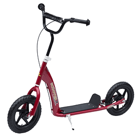 Scooter for Children above 5 years Scooter with 2 Large 12-inch Wheels with Brake and Height-Adjustable Handlebar Load Max. 100kg 120x52x80-88cm - Red