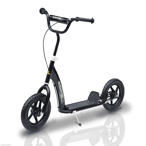 Scooter for Children above 5 years Scooter with 2 Large 12-inch Wheels with Brake and Height-Adjustable Handlebar Load Max. 100kg 120x52x80-88cm - Black