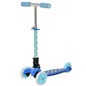 Scooter for Children Over 3 Years Foldable Scooter with 3 Wheels with LED Lights Handlebar with Adjustable Height and Rear Brake Maximum Load 50kg 54,7x32,5x59-69cm