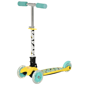 Scooter for Children Over 3 Years Foldable Scooter with 3 Wheels with LED Lights Handlebar with Adjustable Height and Rear Brake Maximum Load 50kg 54,7x32,5x59-69cm - Yellow