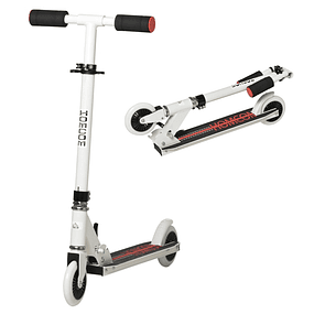 Scooter for Children over 3 Years Foldable Scooter with 2 Wheels with Adjustable Height Handlebar Rear Brake and Non-slip Pedal Load 50kg 67.7x34x79.5-89.5cm - White