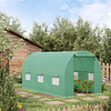 Invernadero de Cultivo para Terraza o Jardín – Color Verde – Tubo Acero y PE 140g/㎡ - 450x200x200 cm