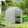 Invernadero de jardín Invernadero casero con 4 estantes Puerta enrollable Cubierta de PE 140g/m² y estructura de acero para el cultivo de plantas Flores 120x186x190cm Blanco