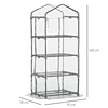 Garden Greenhouse with 4 Shelves and PVC Cover Steel Greenhouse for Growing Plants Flowers 70x50x160cm Transparent